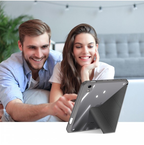 Dux Ducis Magi fodral för iPad mini 2021 smart skal med stativ och förvaring för Apple Pencil grå