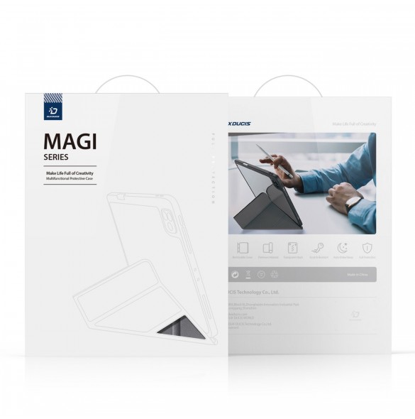 Dux Ducis Magi fodral för iPad mini 2021 smart skal med stativ och förvaring för Apple Pencil grå