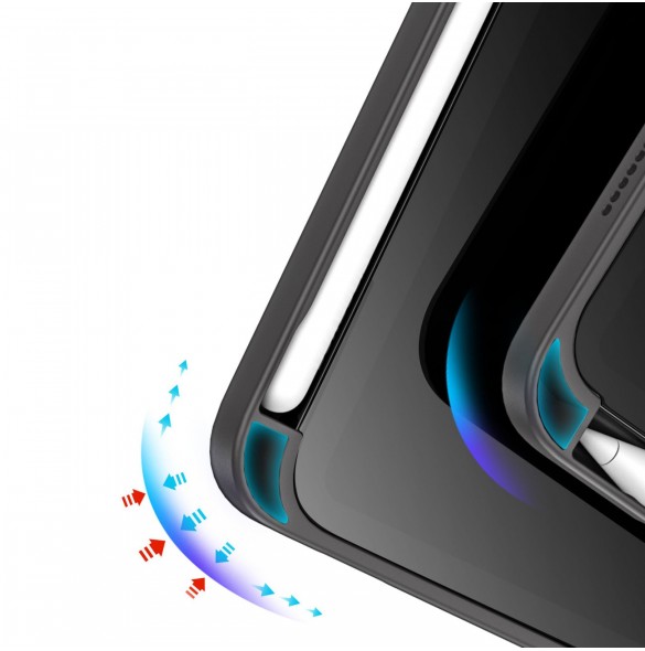 Dux Ducis Magi fodral för iPad mini 2021 smart skal med stativ och förvaring för Apple Pencil grå