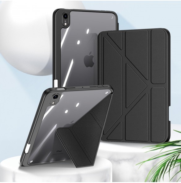 Dux Ducis Magi fodral för iPad mini 2021 smart skal med stativ och förvaring för Apple Pencil grå