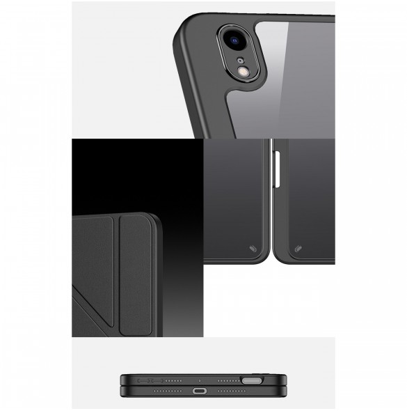 Dux Ducis Magi fodral för iPad mini 2021 smart skal med stativ och förvaring för Apple Pencil grå