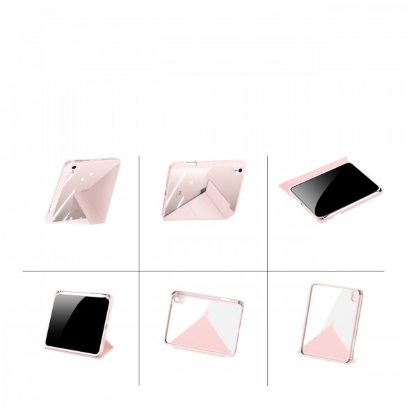 Dux Ducis Magi fodral för iPad mini 2021 smart skal med stativ och förvaring för Apple Pencil rosa