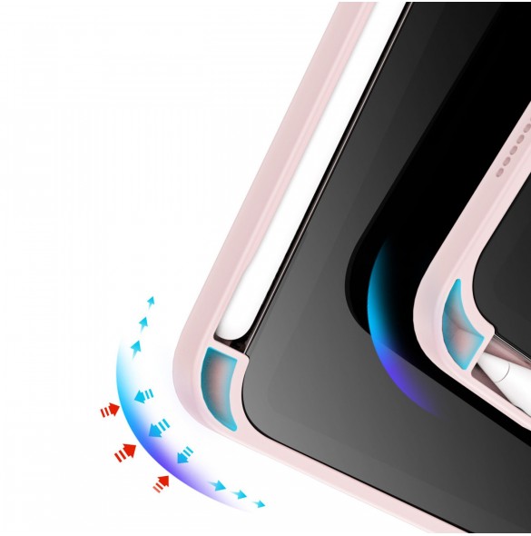 Dux Ducis Magi fodral för iPad mini 2021 smart skal med stativ och förvaring för Apple Pencil rosa