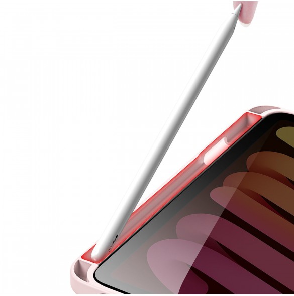 Dux Ducis Magi fodral för iPad mini 2021 smart skal med stativ och förvaring för Apple Pencil rosa