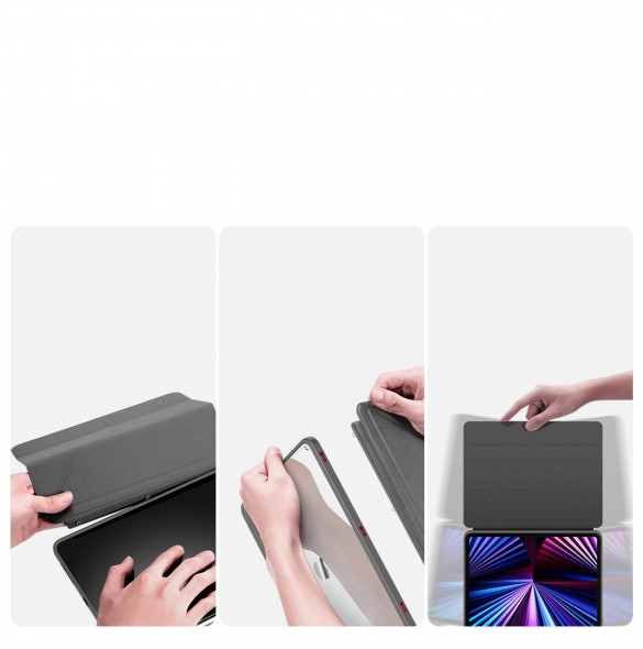 Dux Ducis Magi Fodral för iPad Pro 11'' 2022/2021/2020/2018 Smart Cover med ställ och förvaring för Apple Pencil Grey