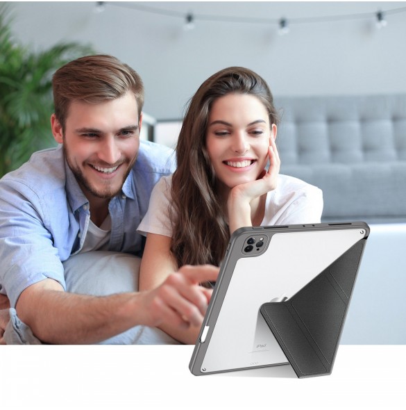 Dux Ducis Magi Fodral för iPad Pro 11'' 2022/2021/2020/2018 Smart Cover med ställ och förvaring för Apple Pencil Grey