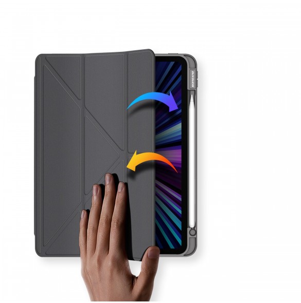Dux Ducis Magi Fodral för iPad Pro 11'' 2022/2021/2020/2018 Smart Cover med ställ och förvaring för Apple Pencil Grey
