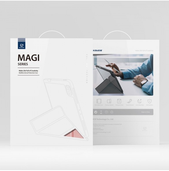 Dux Ducis Magi Fodral för iPad Pro 11'' 2022/2021/2020/2018 Smart Cover med ställ och förvaring för Apple Pencil Rosa