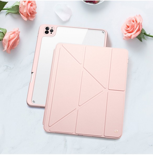 Dux Ducis Magi Fodral för iPad Pro 11'' 2022/2021/2020/2018 Smart Cover med ställ och förvaring för Apple Pencil Rosa