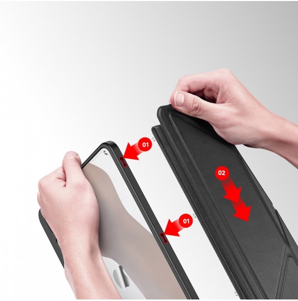 Dux Ducis Magi Fodral för iPad Pro 11'' 2022/2021/2020/2018 Smart Cover med ställ och förvaring för Apple Pencil Rosa