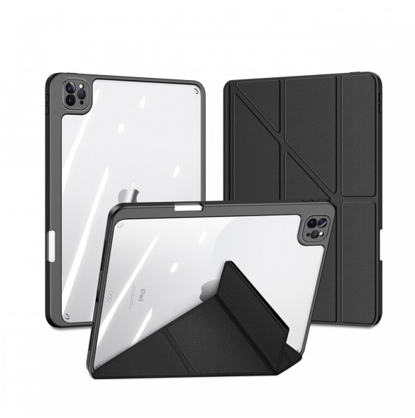 Dux Ducis Magi Fodral för iPad Pro 12,9'' 2021/2020/2018 Smart Cover Fodral med ställ och förvaring för Apple Pencil Svart