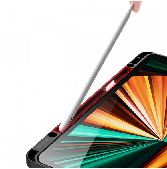 Dux Ducis Magi Fodral för iPad Pro 12,9'' 2021/2020/2018 Smart Cover Fodral med ställ och förvaring för Apple Pencil Svart