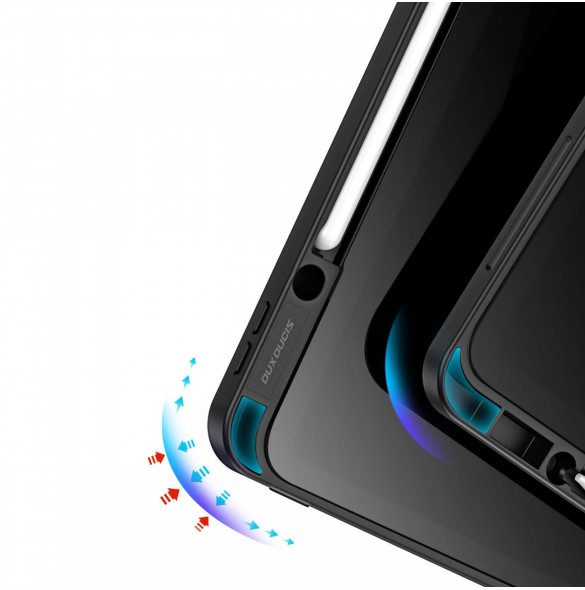 Dux Ducis Magi Fodral för iPad Pro 12,9'' 2021/2020/2018 Smart Cover Fodral med ställ och förvaring för Apple Pencil Svart