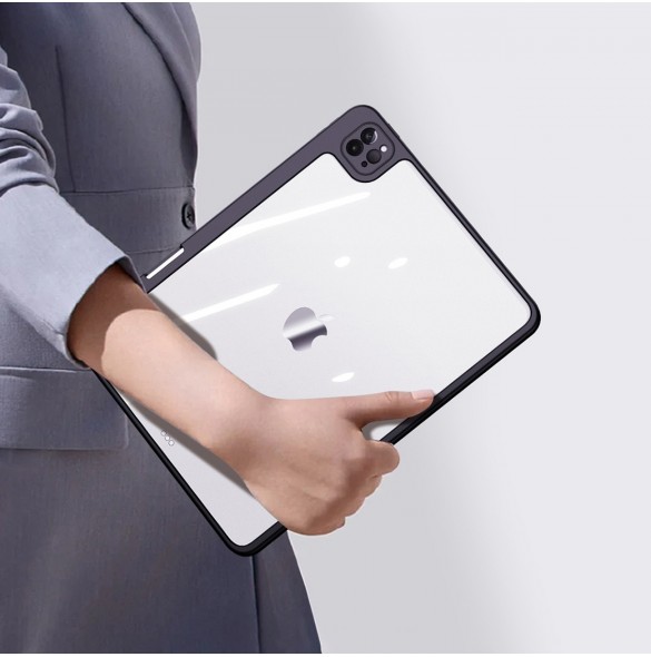 Dux Ducis Magi Fodral för iPad Pro 12,9'' 2021/2020/2018 Smart Cover Fodral med ställ och förvaring för Apple Pencil Svart