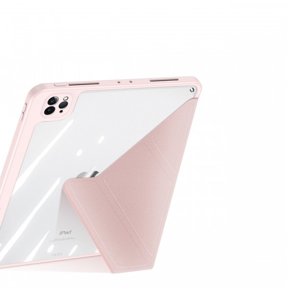Dux Ducis Magi-fodral för iPad Pro 12.9'' 2021/2020/2018 smart skal med stativ och förvaring för Apple Pencil rosa