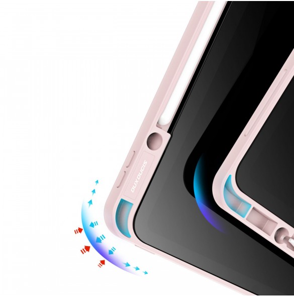 Dux Ducis Magi-fodral för iPad Pro 12.9'' 2021/2020/2018 smart skal med stativ och förvaring för Apple Pencil rosa