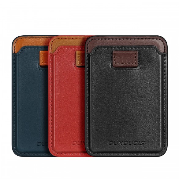 Dux Ducis Magnetic Leather Wallet magnetisk plånbok MagSafe för iPhone RFID blocker röd