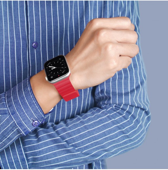 Dux Ducis Magnetrem Apple Watch Ultra Magnetic Armband Armband Röd (Kedjeversion)