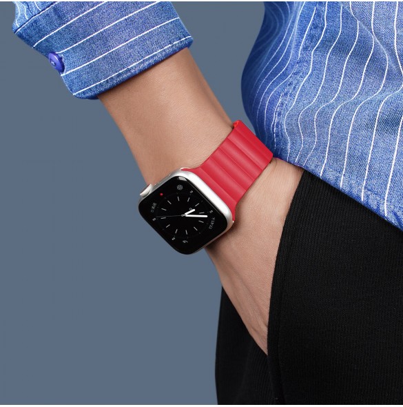 Dux Ducis Magnetrem Apple Watch Ultra Magnetic Armband Armband Röd (Kedjeversion)