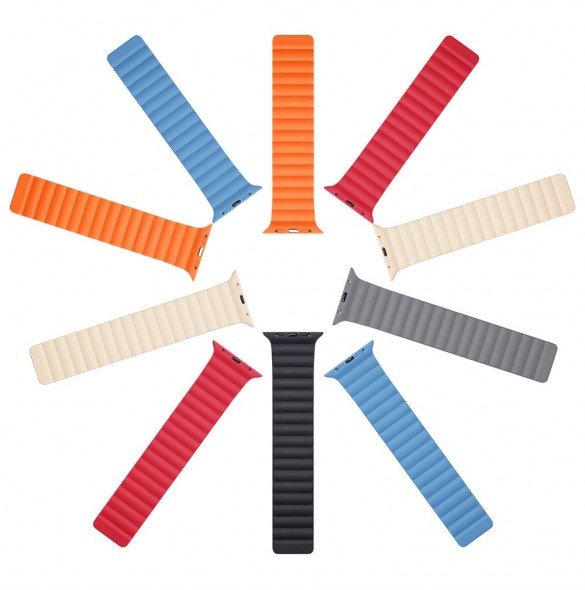 Dux Ducis Magnetic Strap Watch Arm 7/6/5/4/3/2 / SE (41/40 / 38mm) Magnetic Band Svart / Orange (Kedjeversion)