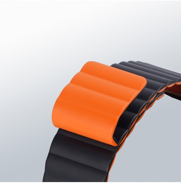 Dux Ducis Magnetic Strap Watch Arm 7/6/5/4/3/2 / SE (41/40 / 38mm) Magnetic Band Svart / Orange (Kedjeversion)