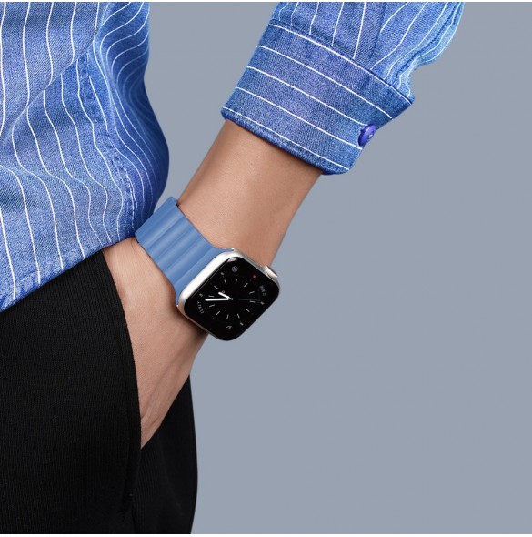 Dux Ducis Magnetic Strap Klockarmband 7/6/5/4/3/2 / SE (41/40 / 38mm) Magnetic Band Blue (Kedjeversion)