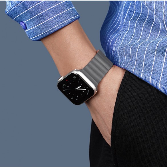 Dux Ducis Magnetic Strap Klockarmband 7/6/5/4/3/2 / SE (41/40 / 38mm) Magnetic Grey Orange (Kedjeversion)