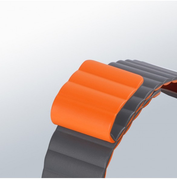 Dux Ducis Magnetic Strap Klockarmband 7/6/5/4/3/2 / SE (41/40 / 38mm) Magnetic Grey Orange (Kedjeversion)