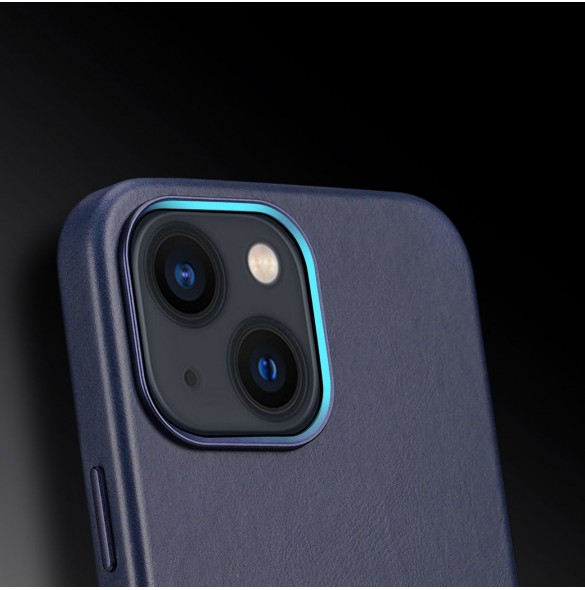 Dux Ducis Naples fodral för iPhone 13 läderfodral (MagSafe kompatibel) blå