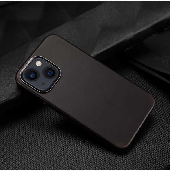 Dux Ducis Naples fodral för iPhone 13 läderfodral (MagSafe-kompatibelt) mörkbrunt