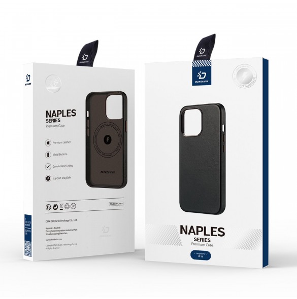 Dux Ducis Naples fodral för iPhone 13 läderfodral (MagSafe-kompatibelt) mörkbrunt