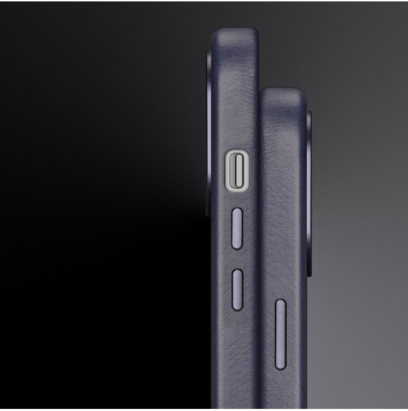 Dux Ducis Naples fodral för iPhone 13 Pro läderfodral (MagSafe-kompatibelt) blått