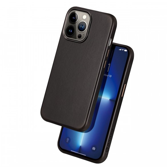 Dux Ducis Naples fodral för iPhone 13 Pro läderfodral (MagSafe-kompatibelt) mörkbrunt