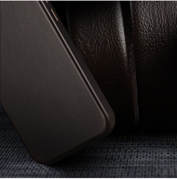 Dux Ducis Naples fodral för iPhone 13 Pro läderfodral (MagSafe-kompatibelt) mörkbrunt