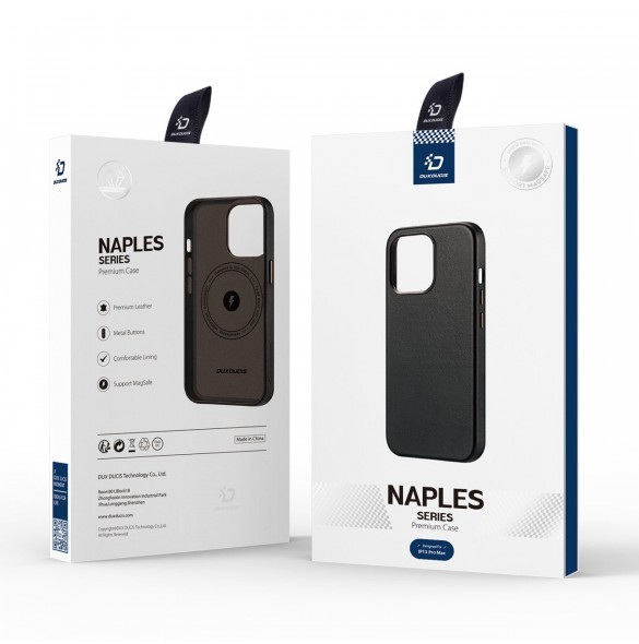Dux Ducis Naples Fodral för iPhone 13 Pro Max Läderfodral (MagSafe-kompatibelt) Mörkbrun