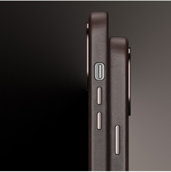 Dux Ducis Naples Fodral för iPhone 13 Pro Max Läderfodral (MagSafe-kompatibelt) Mörkbrun
