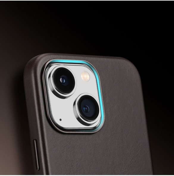 Dux Ducis Naples fodral för iPhone 14 Plus läderfodral (MagSafe-kompatibelt) mörkbrunt