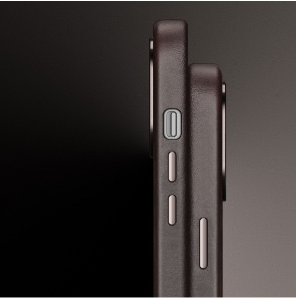 Dux Ducis Naples fodral för iPhone 14 Plus läderfodral (MagSafe-kompatibelt) mörkbrunt