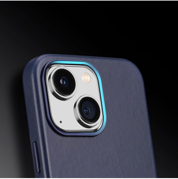 Dux Ducis Naples fodral för iPhone 14 Plus magnetiskt läderfodral MagSafe blå