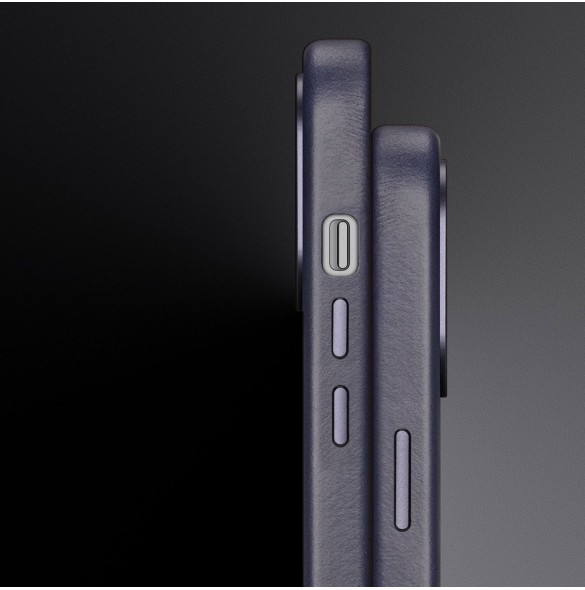 Dux Ducis Naples fodral för iPhone 14 Plus magnetiskt läderfodral MagSafe blå
