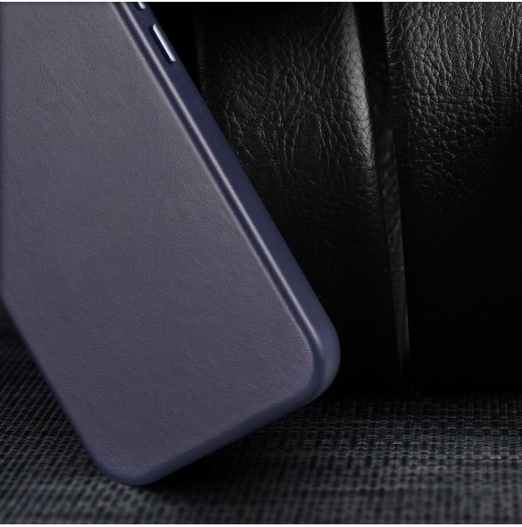 Dux Ducis Naples fodral för iPhone 14 Pro magnetiskt läderfodral MagSafe blå