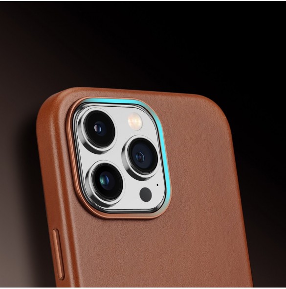 Dux Ducis Naples fodral för iPhone 14 Pro magnetiskt läderfodral MagSafe brun