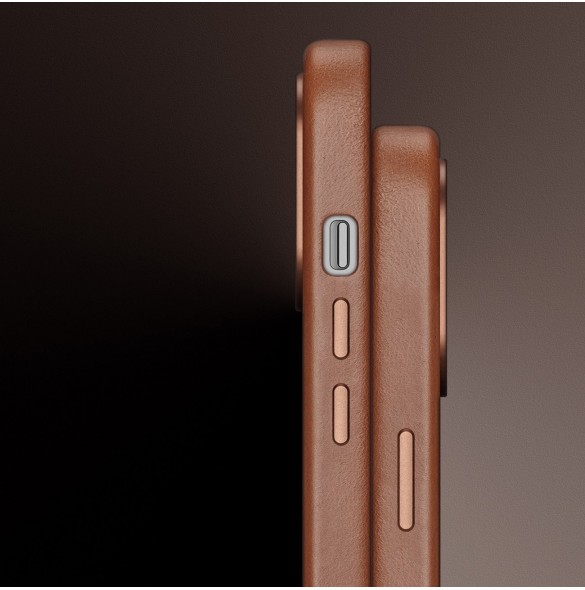 Dux Ducis Naples fodral för iPhone 14 Pro magnetiskt läderfodral MagSafe brun