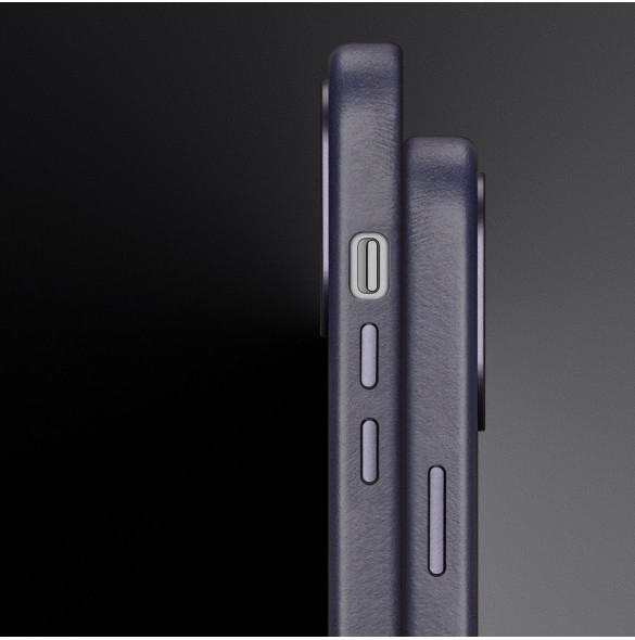 Dux Ducis Naples fodral till iPhone 14 Pro Max magnetiskt läderfodral MagSafe blå