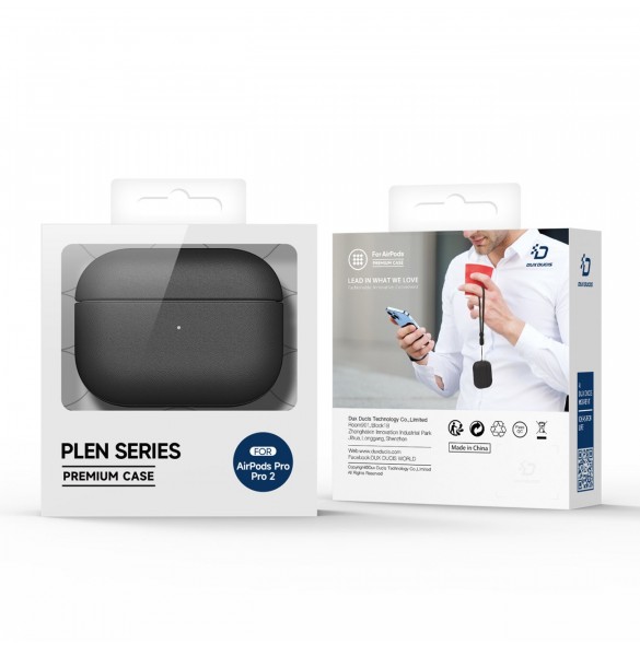 Dux Ducis Plen-fodral för AirPods Pro 2 / AirPods Pro 1 hörlursfodral svart