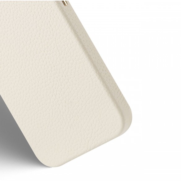 Dux Ducis Roma läderfodral för iPhone 13 elegant skal tillverkat av äkta läder vitt