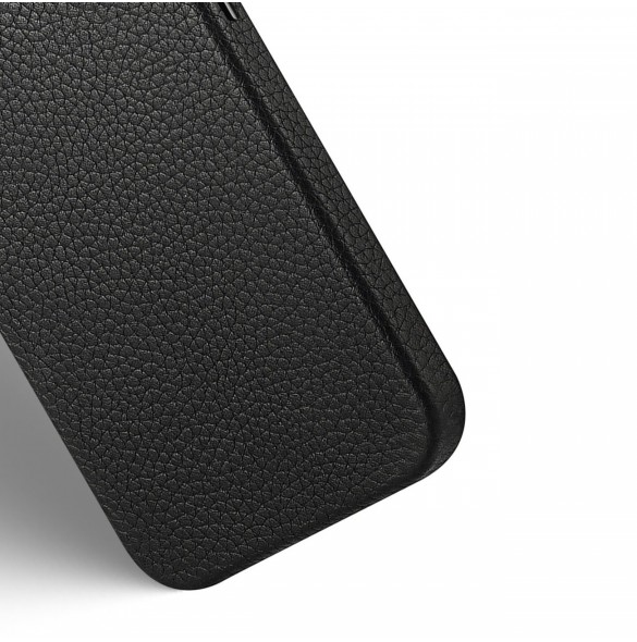Dux Ducis Roma läderfodral för iPhone 13 elegant svart fodral i äkta läder