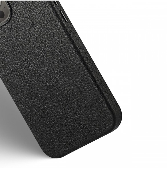 Dux Ducis Roma läderfodral för iPhone 13 Pro Max elegant svart fodral i äkta läder