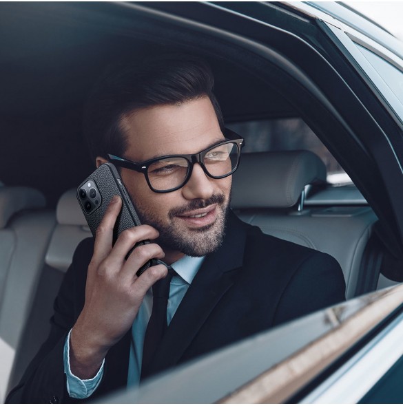 Dux Ducis Roma läderfodral för iPhone 13 Pro Max elegant svart fodral i äkta läder