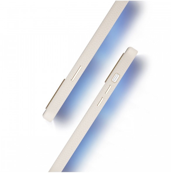 Dux Ducis Roma läderfodral till iPhone 13 Pro Max elegant äkta läderfodral vitt